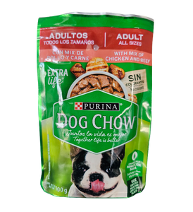 Sobre Dog chow de carne y pollo 100g